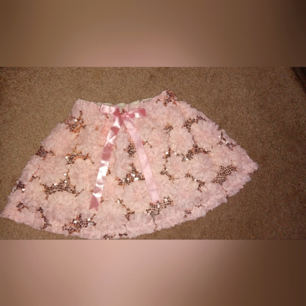 Pink and gold sequin skirt for girls